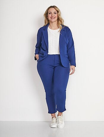 Chaqueta recta con botones en punto Milano liso - Afibel