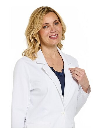 Chaqueta recta con botones en punto Milano liso - Afibel