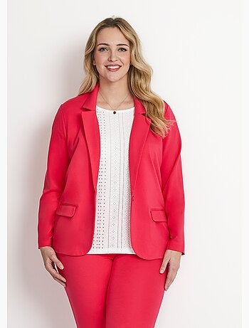 Chaqueta recta con botones en punto Milano liso - Afibel