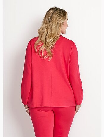 Chaqueta recta con botones en punto Milano liso - Afibel