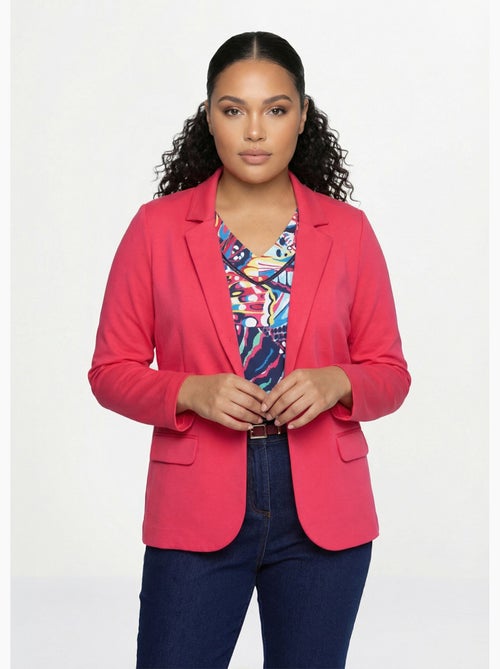 Chaqueta recta con botones en punto Milano liso - Afibel - Kiabi