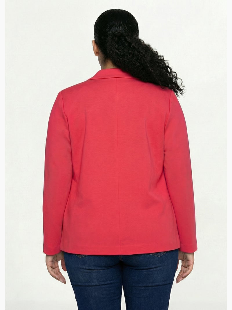 Chaqueta recta con botones en punto Milano liso - Afibel Rosa - Kiabi