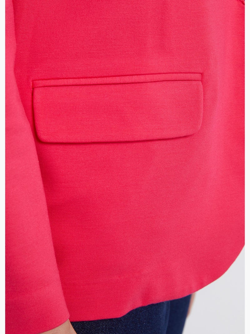 Chaqueta recta con botones en punto Milano liso - Afibel Rosa - Kiabi