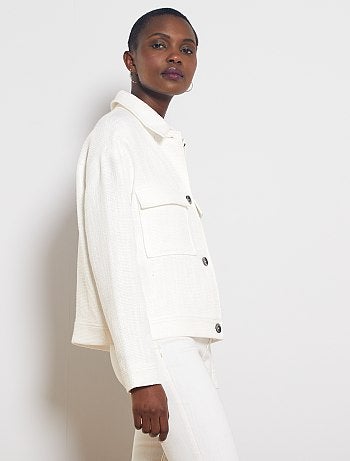 Chaqueta recta de tweed - Kiabi