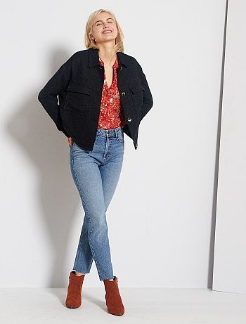 Chaqueta recta de tweed - Kiabi