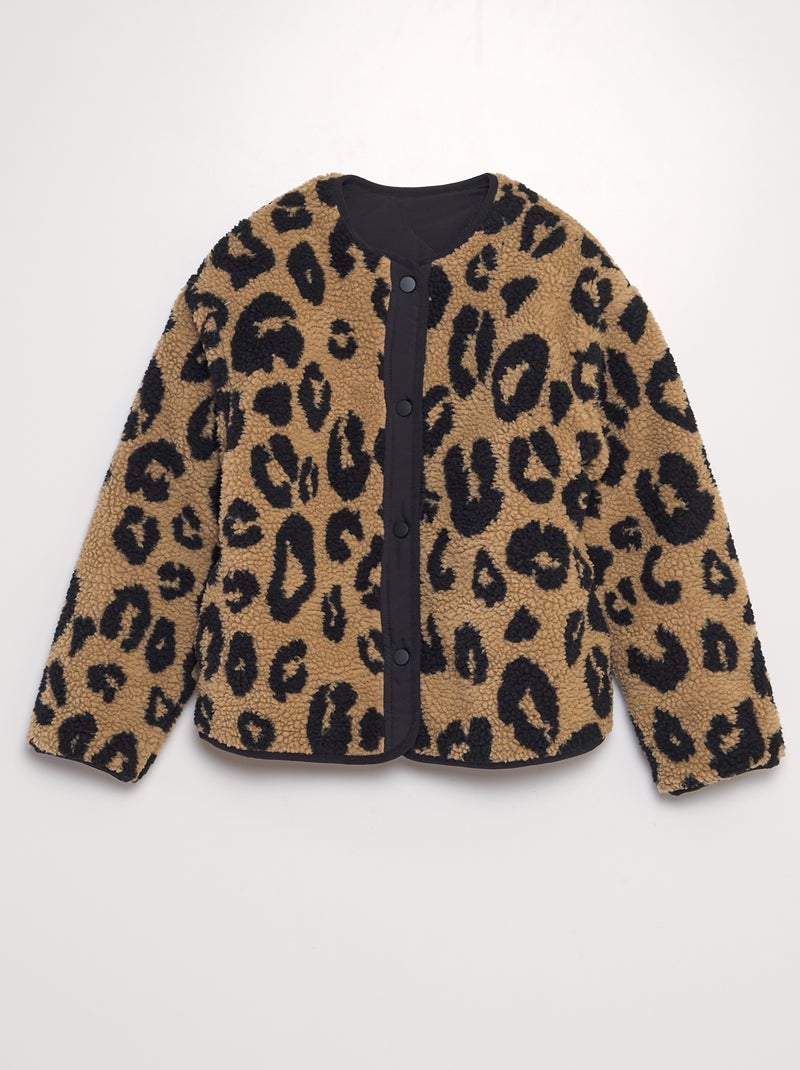 Chaqueta reversible leopardo NEGRO - Kiabi
