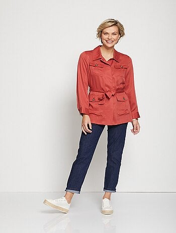 Chaqueta safari de Lyocell con cinturón