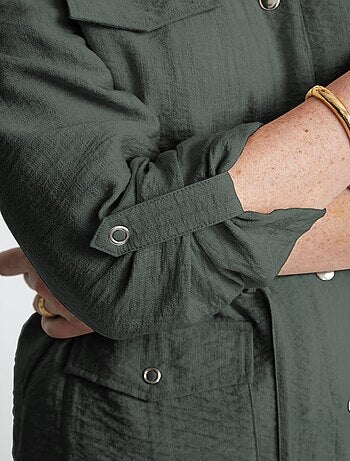 Chaqueta safari de manga larga sin cuello - Afibel