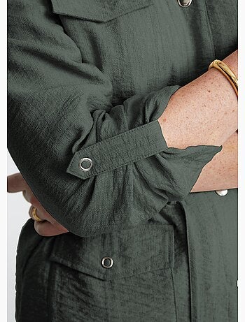 Chaqueta safari de manga larga sin cuello - Afibel