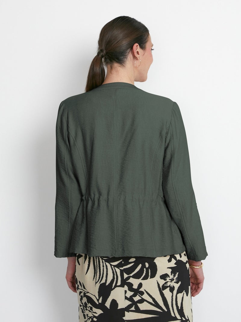 Chaqueta safari de manga larga sin cuello - Afibel Caqui - Kiabi