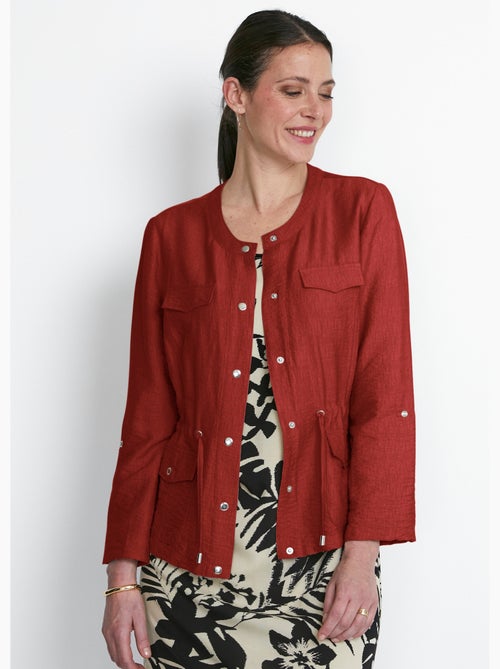 Chaqueta safari de manga larga sin cuello - Afibel - Kiabi