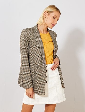 Chaqueta sastre de cuadros - Kiabi