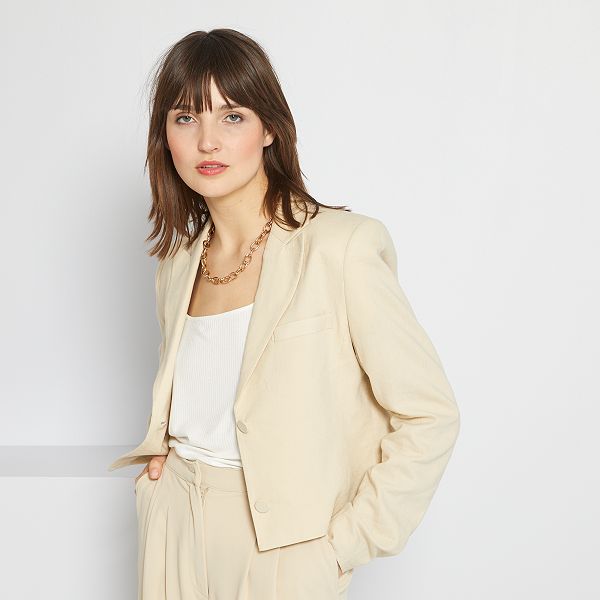Chaqueta sastre de lino null - beige - Kiabi - 25,00€