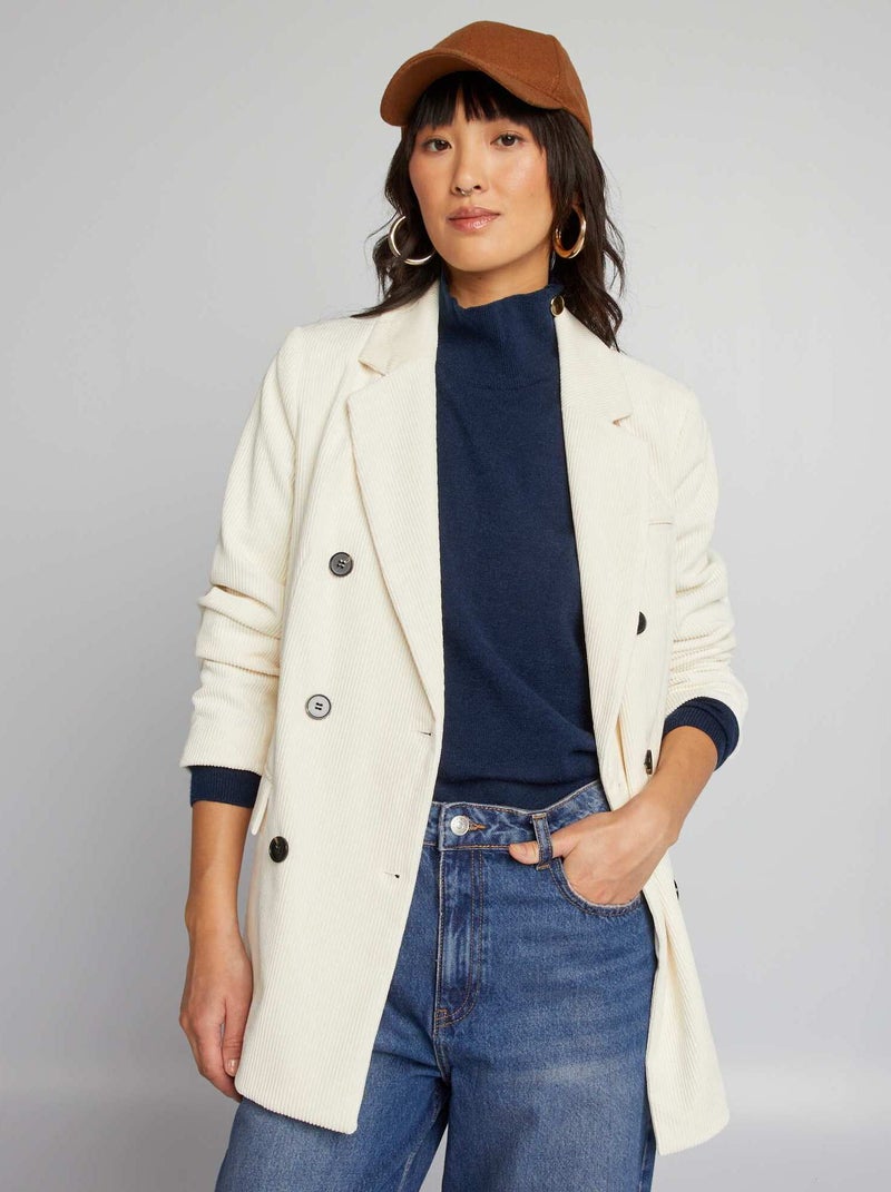 Chaqueta sastre de terciopelo BLANCO - Kiabi