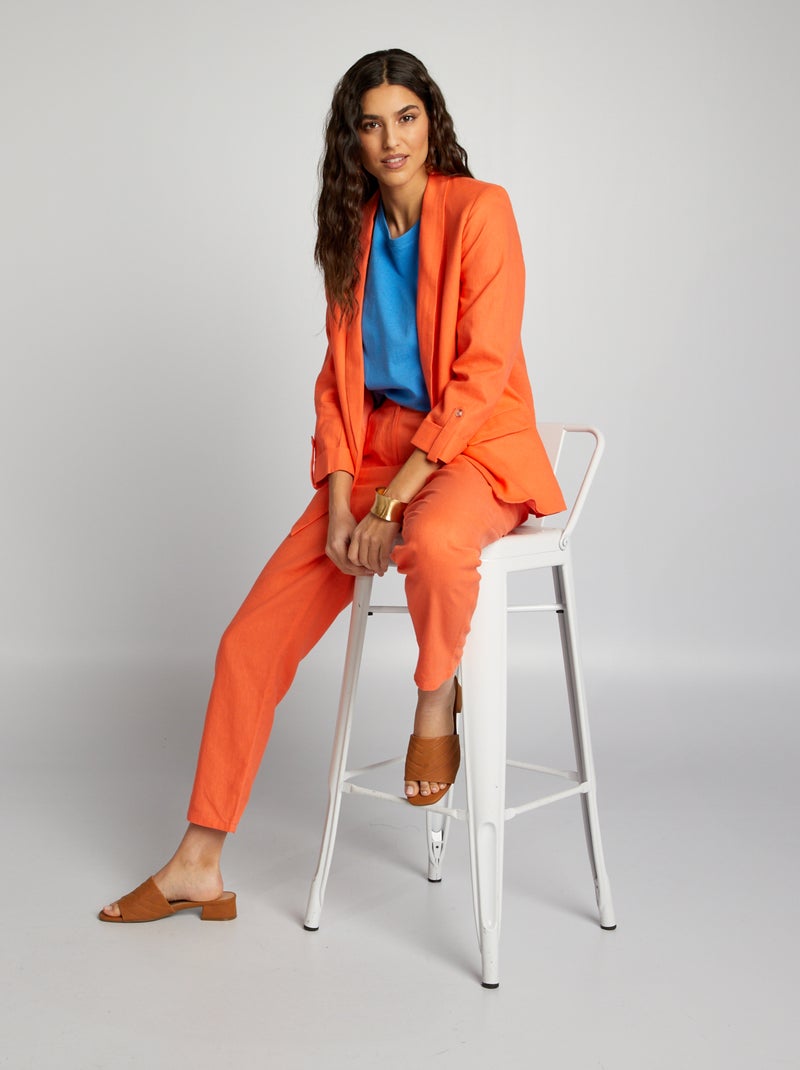 Chaqueta sastre midi NARANJA - Kiabi