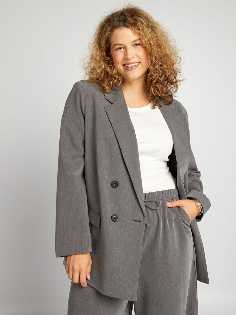 Chaqueta sastre oversize GRIS - Kiabi