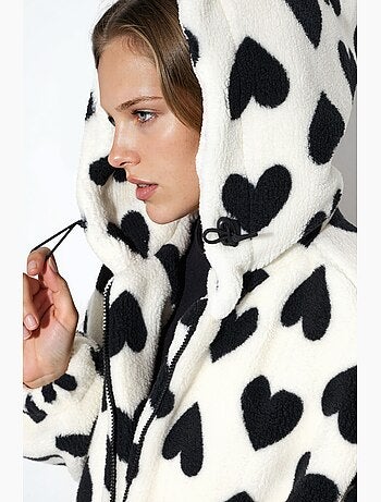 Chaqueta sherpa con estampado de corazones hiccup