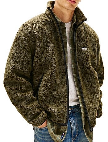 Chaqueta sherpa hombre tommy hilfiger con insignia