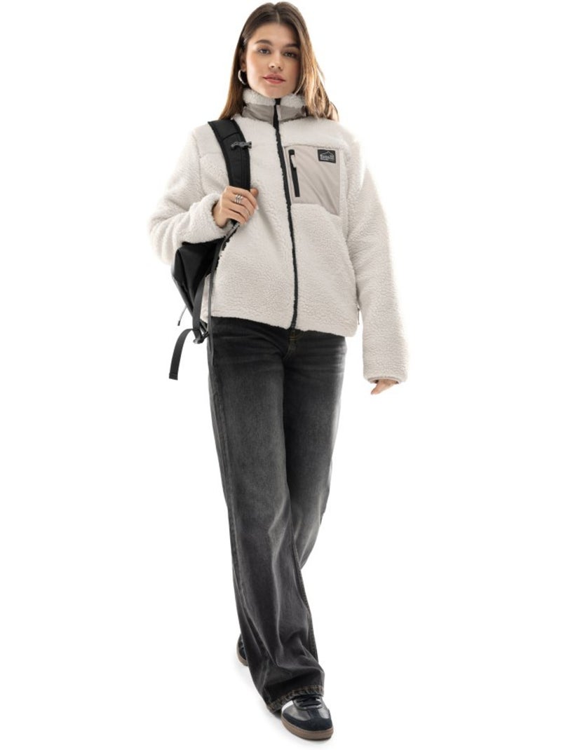 Chaqueta sherpa mujer lifestyle mujer inari-w Beige - Kiabi