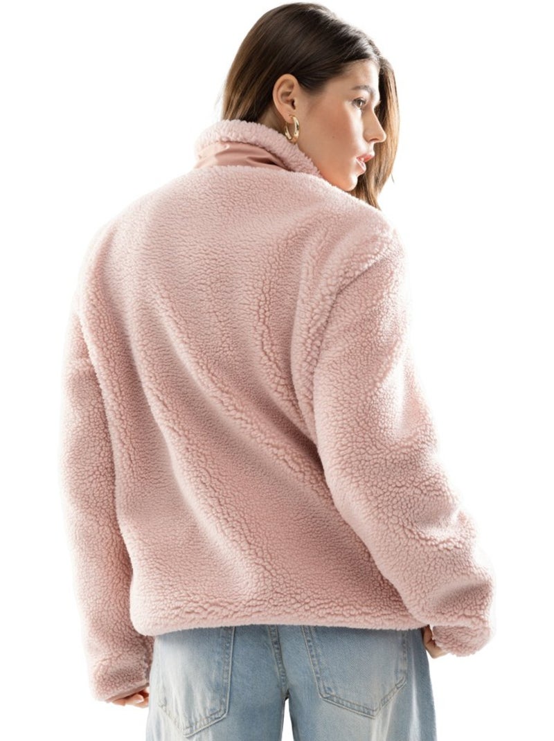 Chaqueta sherpa mujer lifestyle mujer madryn-w Rosa - Kiabi