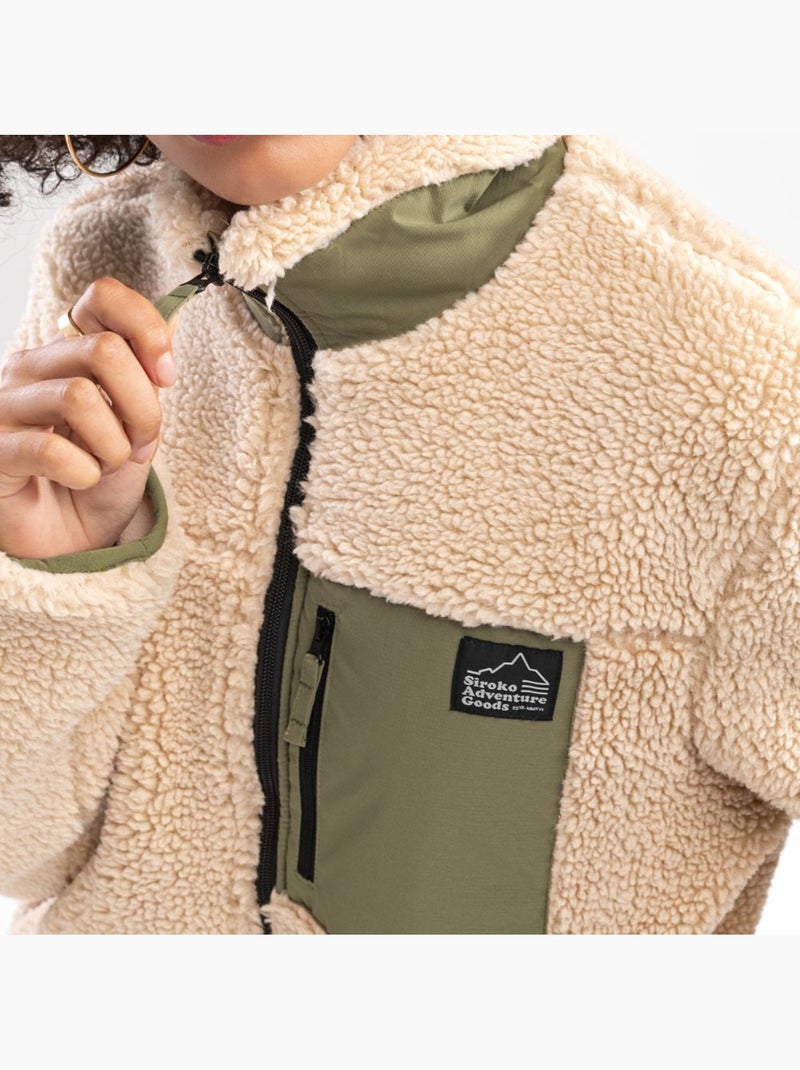 Chaqueta sherpa mujer lifestyle mujer walnut-w Beige - Kiabi