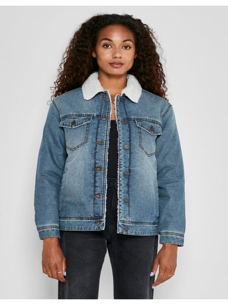 Chaqueta sherpa vaquera Noisy May Azul - Kiabi
