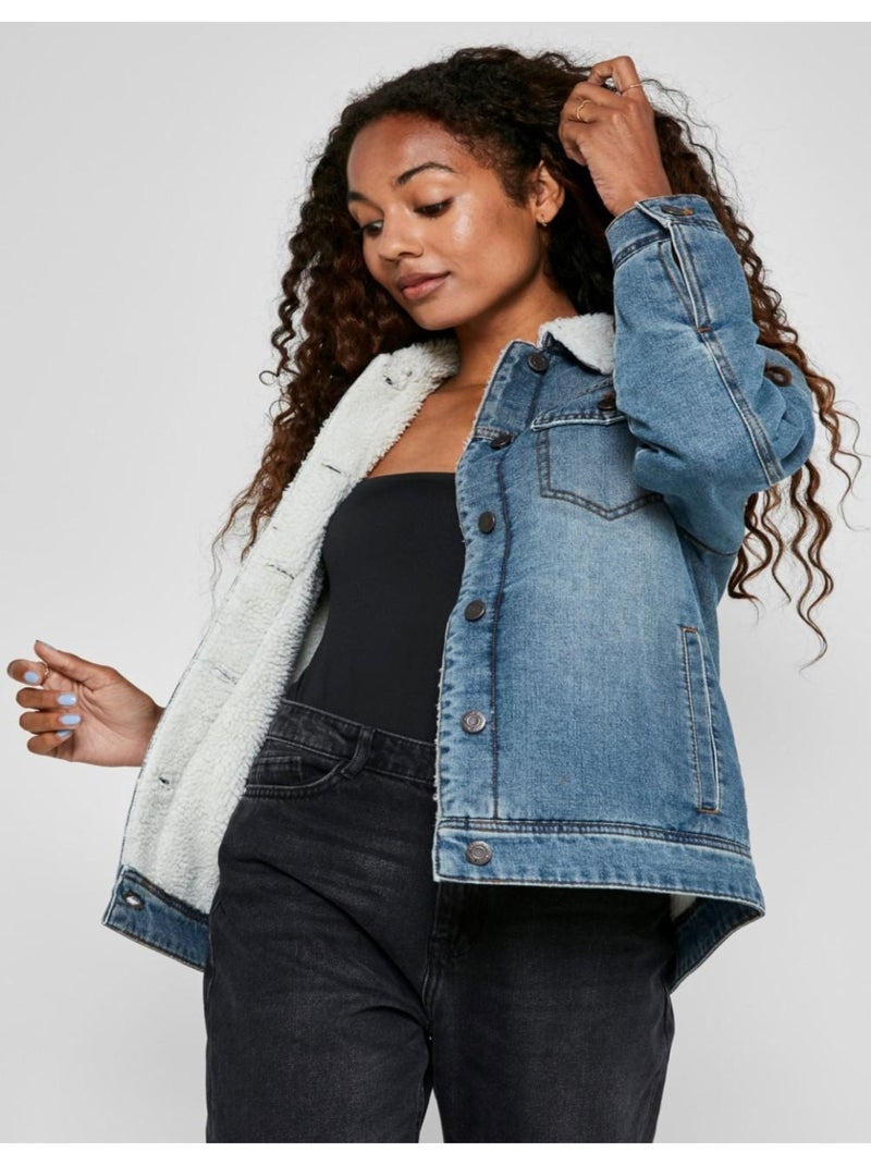 Chaqueta sherpa vaquera Noisy May Azul - Kiabi