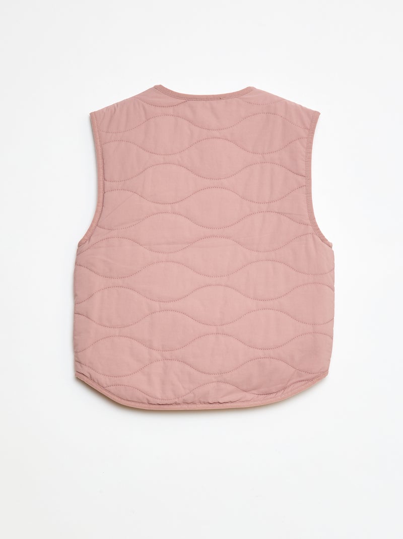 Chaqueta sin mangas acolchada y reversible Rosa - Kiabi