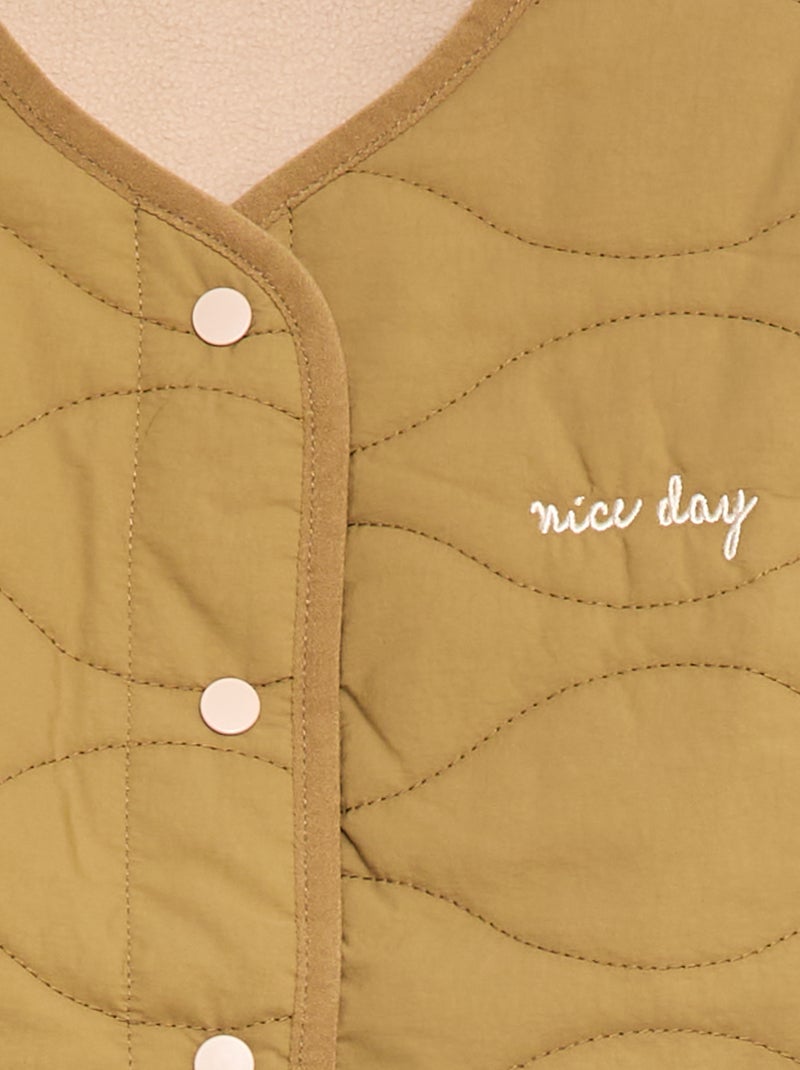 Chaqueta sin mangas acolchada y reversible Verde - Kiabi