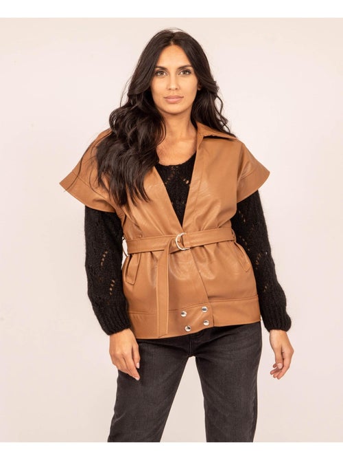 Chaqueta sin mangas de polipiel URBIA - Kiabi