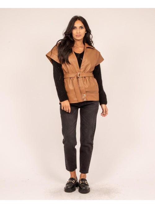 Chaqueta sin mangas de polipiel URBIA - Kiabi