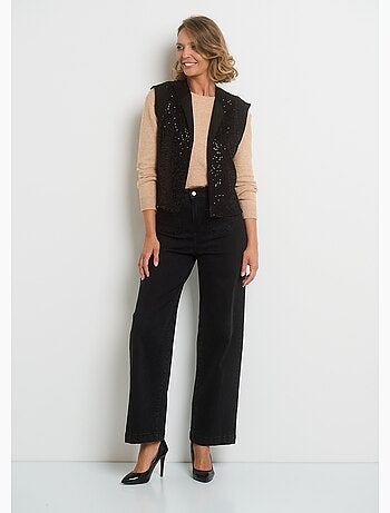 Chaqueta sin mangas de rejilla con lentejuelas - AFIBEL