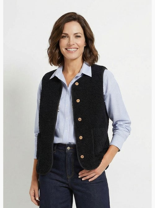 Chaqueta sin mangas de sherpa con interior aterciopelado. - Afibel - Kiabi