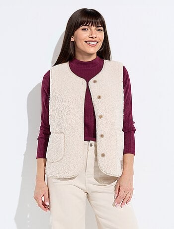 Chaqueta sin mangas de sherpa con interior aterciopelado. - Afibel