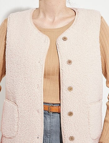 Chaqueta sin mangas de sherpa con interior aterciopelado. - Afibel