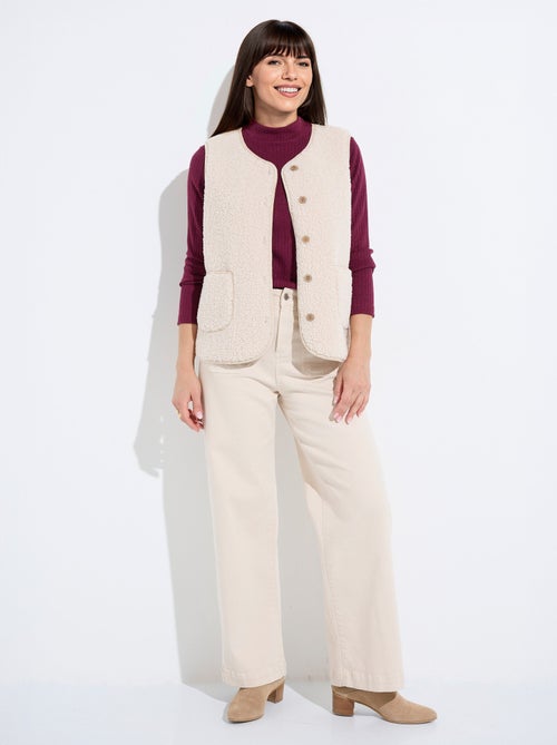 Chaqueta sin mangas de sherpa con interior aterciopelado. - Afibel - Kiabi