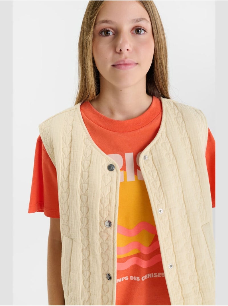 Chaqueta sin mangas GUDRAGI Beige - Kiabi