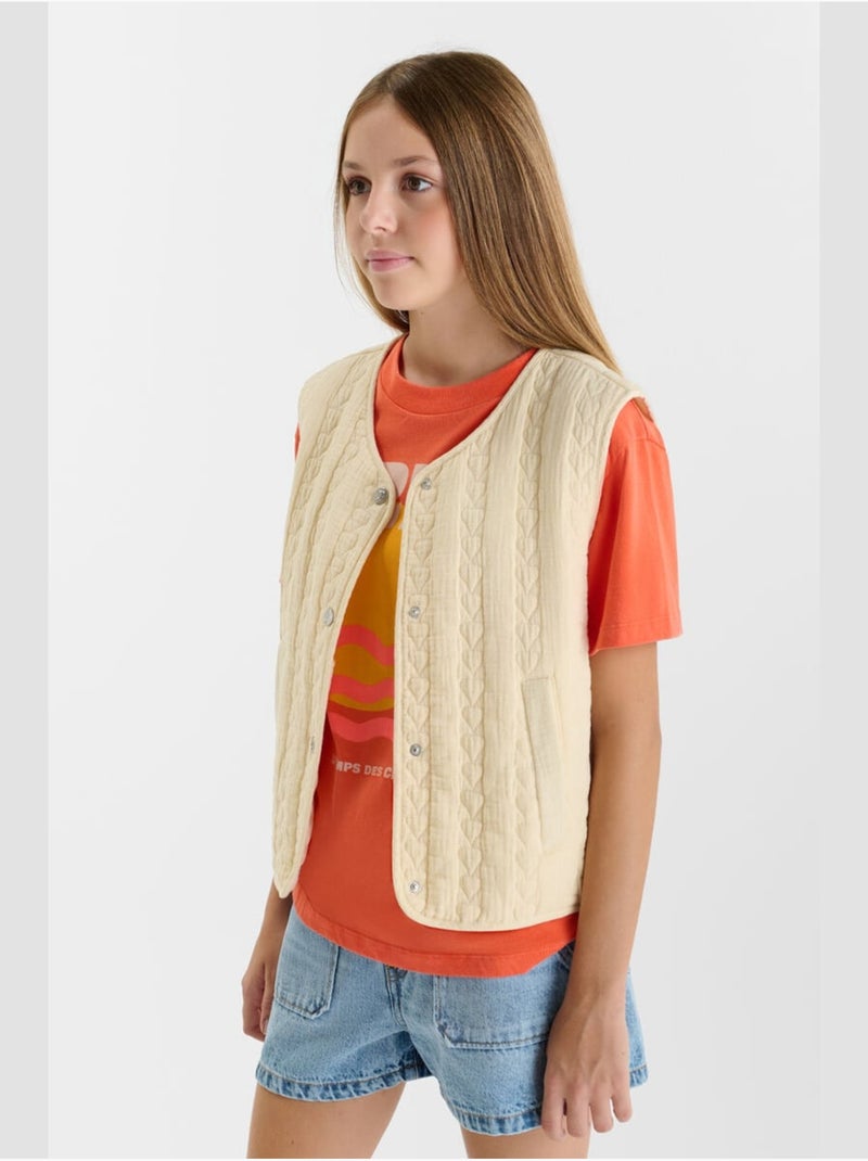 Chaqueta sin mangas GUDRAGI Beige - Kiabi