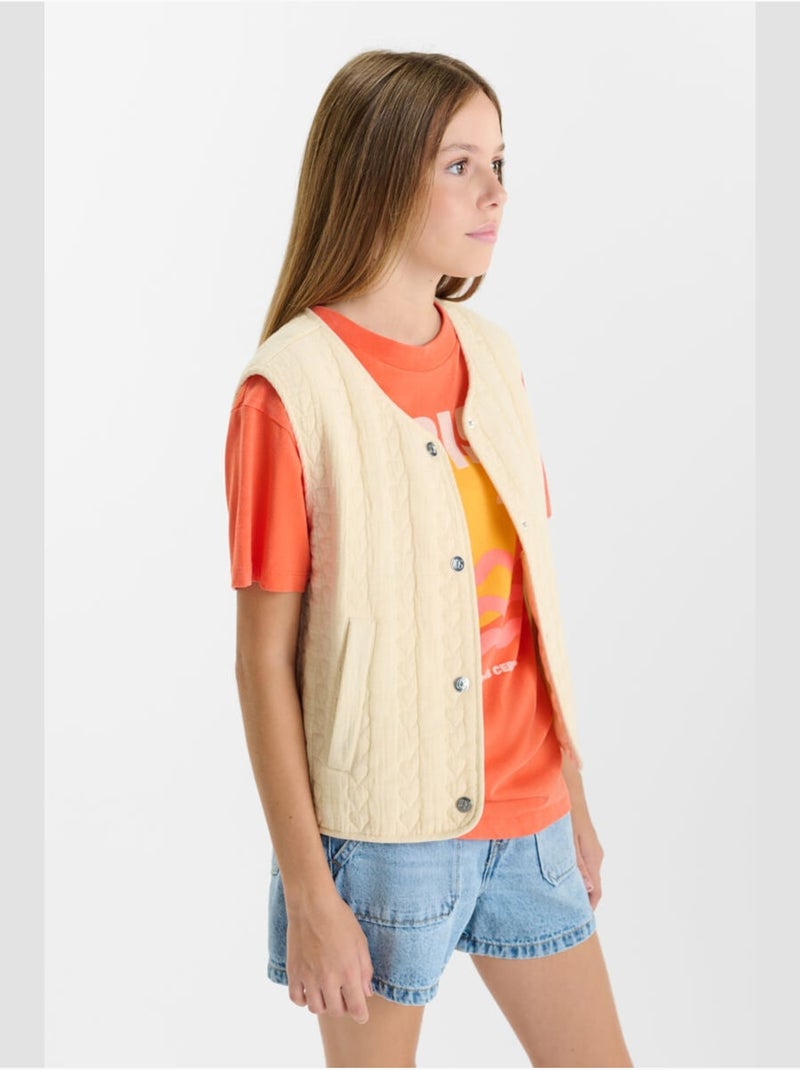 Chaqueta sin mangas GUDRAGI Beige - Kiabi