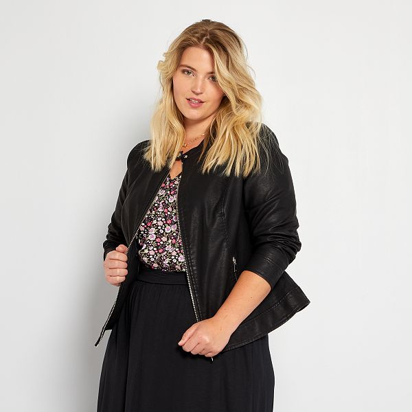 Chaqueta sintética Tallas grandes mujer NEGRO Kiabi 30,00€ Chaqueta sintética Tallas grandes mujer NEGRO Kiabi 30,00€