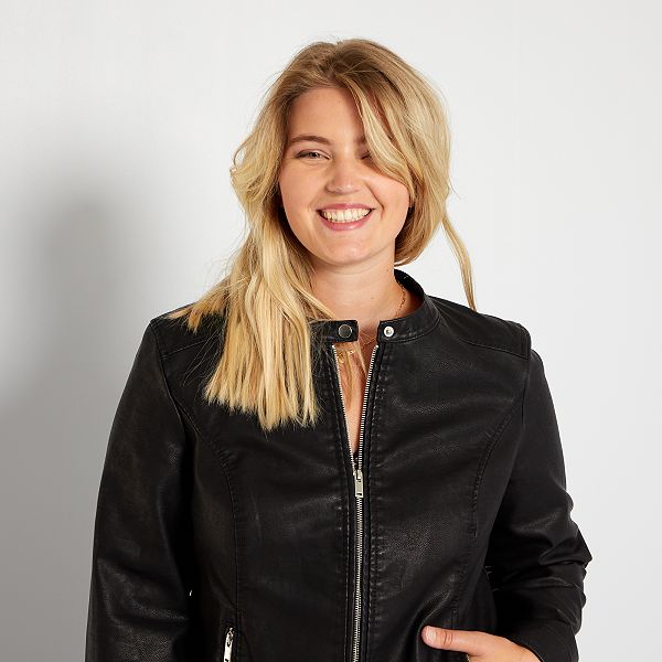 Chaqueta sintética Tallas grandes mujer NEGRO Kiabi 30,00€ Chaqueta sintética Tallas grandes mujer NEGRO Kiabi 30,00€