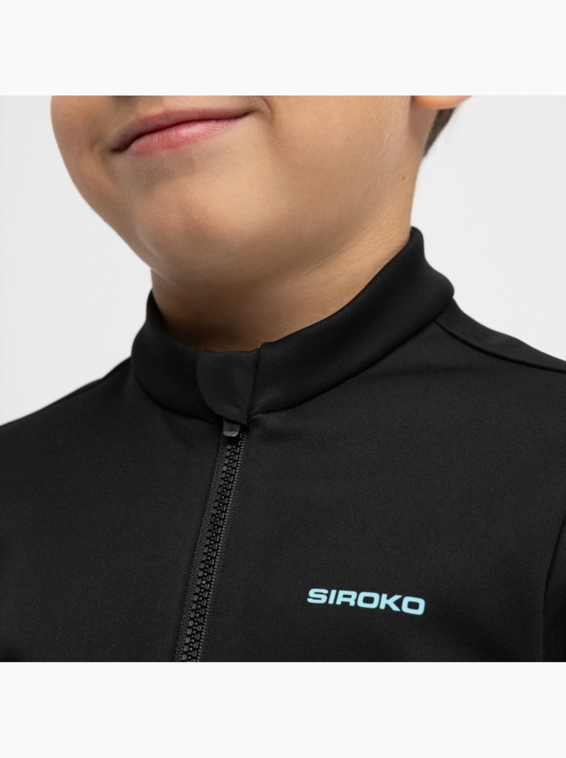 Chaqueta softshell ciclismo invierno niño ciclismo niños y niñas k-core wheel Negro - Kiabi