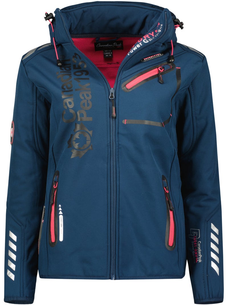 Chaqueta softshell con capucha desmontable forrada de polar reineak – canadian peak Azul marino - Kiabi