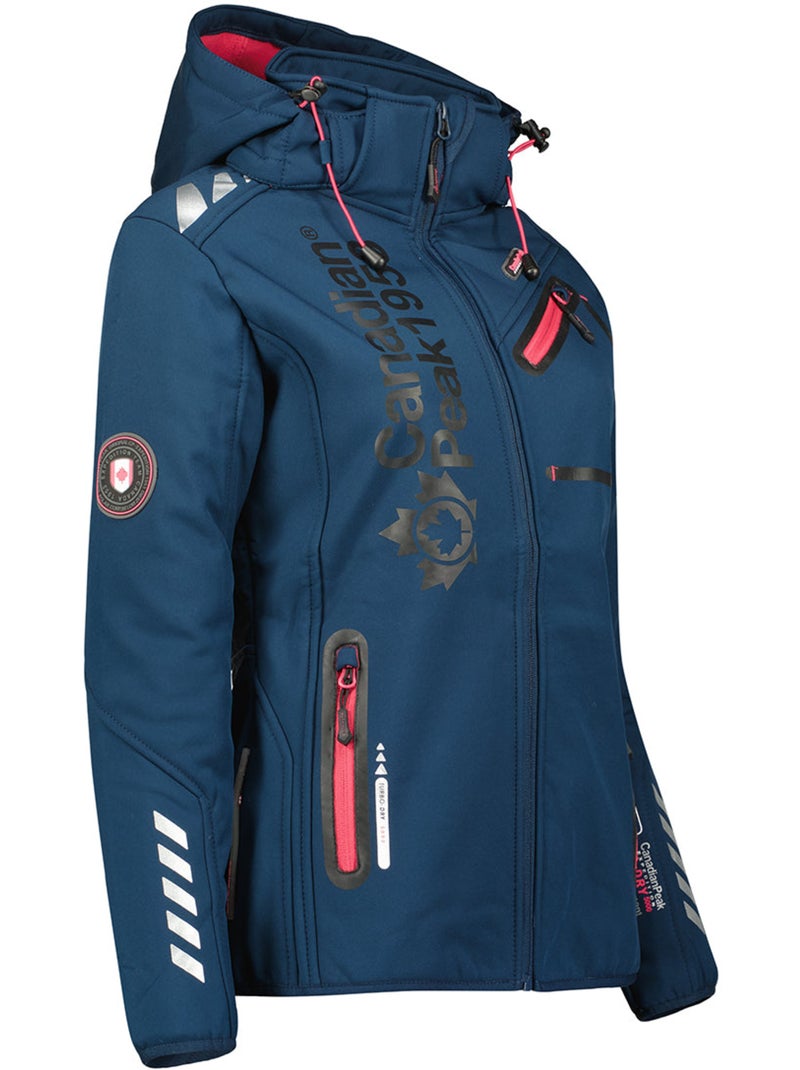 Chaqueta softshell con capucha desmontable forrada de polar reineak – canadian peak Azul marino - Kiabi
