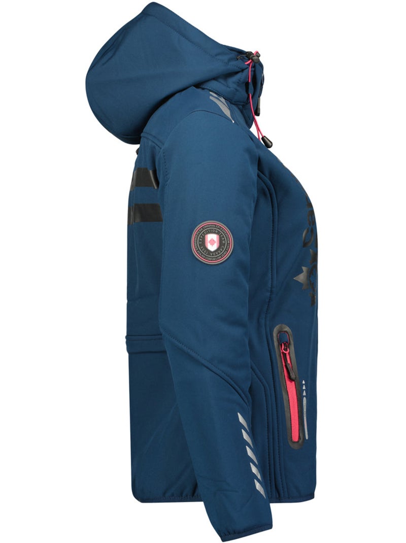 Chaqueta softshell con capucha desmontable forrada de polar reineak – canadian peak Azul marino - Kiabi