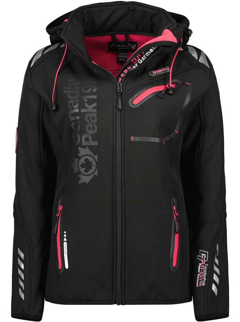 Chaqueta softshell con capucha desmontable forrada de polar reineak – canadian peak Negro - Kiabi