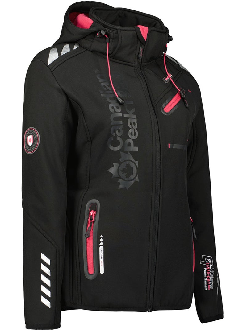 Chaqueta softshell con capucha desmontable forrada de polar reineak – canadian peak Negro - Kiabi