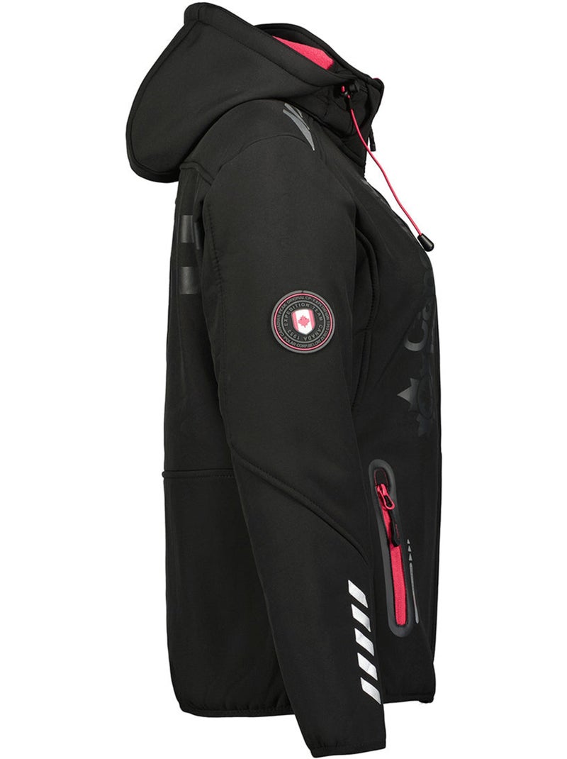 Chaqueta softshell con capucha desmontable forrada de polar reineak – canadian peak Negro - Kiabi