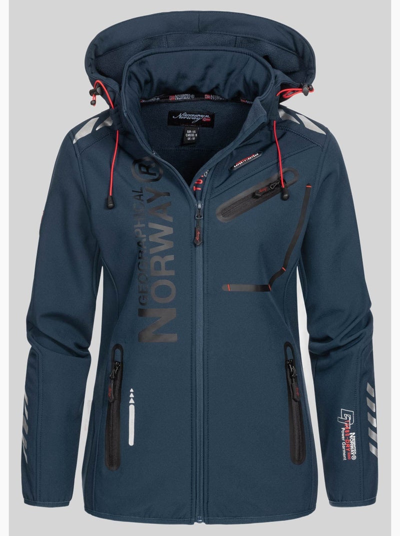 Chaqueta softshell con capucha reine – geographical norway Azul marino - Kiabi
