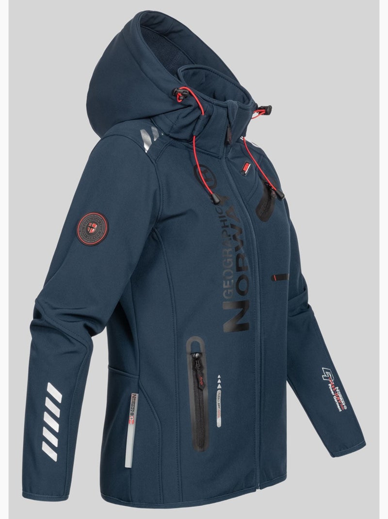 Chaqueta softshell con capucha reine – geographical norway Azul marino - Kiabi